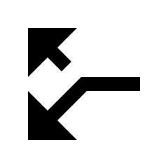 Triangle Arrow Split Left Fill Icon from Sharp Fill - Streamline Material Set