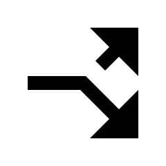 Triangle Arrow Split Right Fill Icon from Sharp Fill - Streamline Material Set