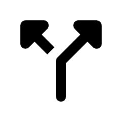 Triangle Arrow Split Up Icon from Rounded Line - Material Pro Set