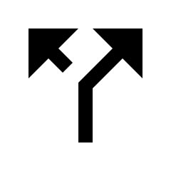 Triangle Arrow Split Up Fill Icon from Sharp Fill - Material Pro Set