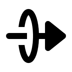 Triangle Arrow Through Elipse Right Fill Icon from Rounded Fill - Material Pro Set