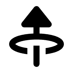 Triangle Arrow Through Elipse Up Fill Icon from Rounded Fill - Streamline Material Set