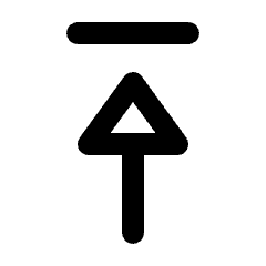 Triangle Arrow To Top Icon from Rounded Line - Streamline Material Set