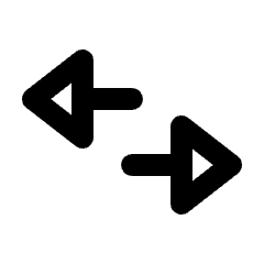 Triangle Arrow Transfer Horizontal 3 Icon from Rounded Line - Streamline Material Set