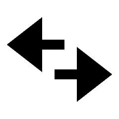 Triangle Arrow Transfer Horizontal 3 Fill Icon from Sharp Fill - Streamline Material Set