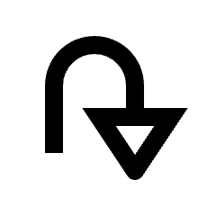 Triangle Arrow Turn Down Right Icon from Outlined Line - Streamline Material Set