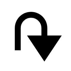 Triangle Arrow Turn Down Right Fill Icon from Sharp Fill - Material Pro Set