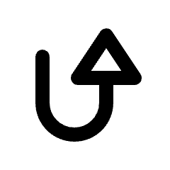 Triangle Arrow Turn Up Right Icon from Rounded Line - Streamline Material Set