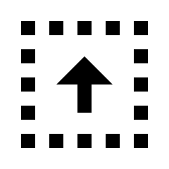 Triangle Arrow Up Dashed Square Icon from Sharp Line - Material Pro Set