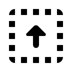 Triangle Arrow Up Dashed Square Fill Icon from Rounded Fill - Material Pro Set