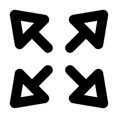 Triangle Arrow Zoom Out Icon from Rounded Line - Material Pro Set