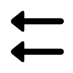 Triangle Double Triangle Arrow Left Icon from Rounded Line - Material Pro Set