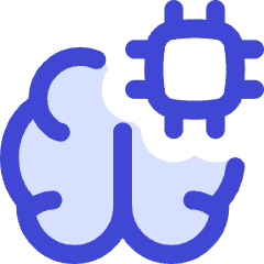 Artificial Intelligence Brain Chip Icon from Flex Duo Set