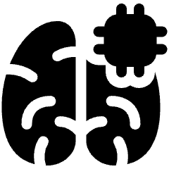 Artificial Intelligence Brain Chip Icon from Plump Solid Set