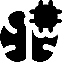 Artificial Intelligence Brain Chip Icon from Flex Solid Set