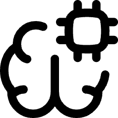 Artificial Intelligence Brain Chip Icon from Flex Line Set