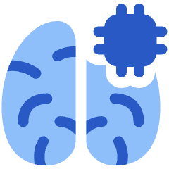 Artificial Intelligence Brain Chip Icon from Plump Flat Set