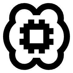 Artificial Intelligence Brain Chip Icon from Sharp Line Set