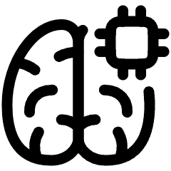 Artificial Intelligence Brain Chip Icon from Plump Line Set