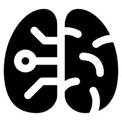 Artificial Intelligence Brain Icon from Plump Solid Set