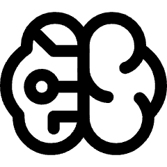 Artificial Intelligence Brain Icon from Core Line Set