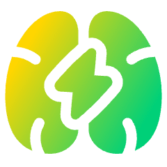 Brain Lightning Icon from Plump Gradient Set
