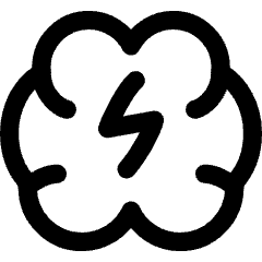 Brain Lightning Icon from Flex Line Set