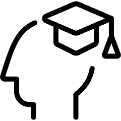 Technology Head Ai Graduate Icon from Ultimate Light Set