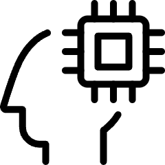 Technology Head Ai Microchip Icon from Ultimate Light Set