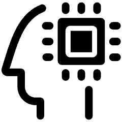 Technology Head Ai Microchip Icon from Ultimate Bold Set
