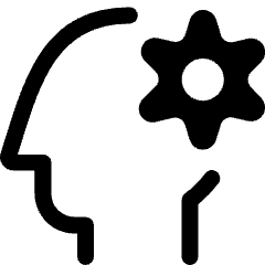 Technology Head Ai Setting Cog Icon from Ultimate Bold Set
