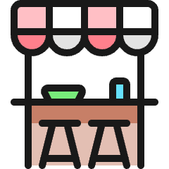 Asian Food Kiosk Icon from Ultimate Colors Set