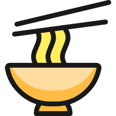 Asian Food Noodles Bowl Icon from Ultimate Colors Set