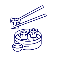 Steam Wonton Illustration from UX Line Set