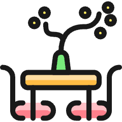 Asian Interior Eating Table Icon from Ultimate Colors Set