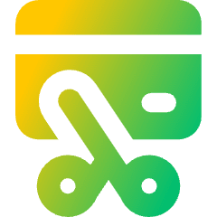 Credit Card Cut Icon from Core Gradient Set