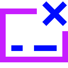 Credit Card Declined Icon from Sharp Neon Set