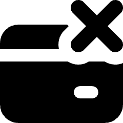 Credit Card Declined Icon from Micro Solid Set