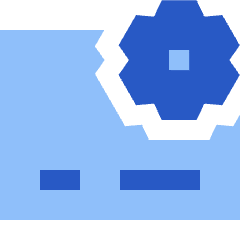 Credit Card Gear Settings Icon from Sharp Flat Set