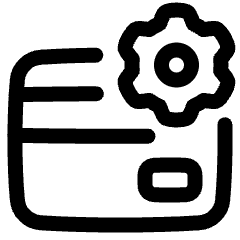 Credit Card Gear Settings Icon from Plump Line Set