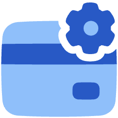 Credit Card Gear Settings Icon from Plump Flat Set