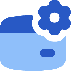 Credit Card Gear Settings Icon from Flex Flat Set