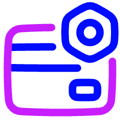 Credit Card Gear Settings Nut Icon from Plump Neon Set