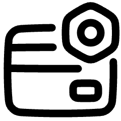 Credit Card Gear Settings Nut Icon from Plump Line Set