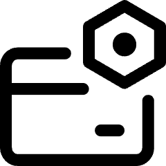 Credit Card Gear Settings Nut Icon from Core Line Set