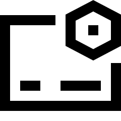 Credit Card Gear Settings Nut Icon from Sharp Line Set