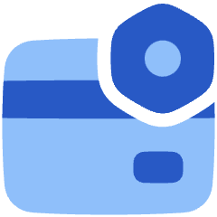 Credit Card Gear Settings Nut Icon from Plump Flat Set