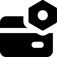 Credit Card Gear Settings Nut Icon from Core Solid Set