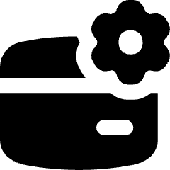 Credit Card Gear Settings Icon from Flex Solid Set