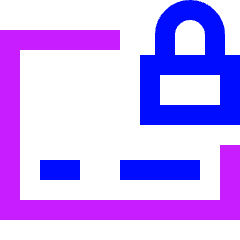 Credit Card Lock Icon from Sharp Neon Set